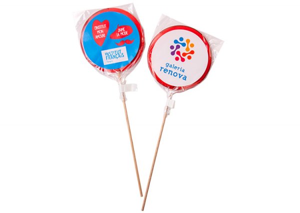 Lizaki jednokolorowe z naklejką reklamową