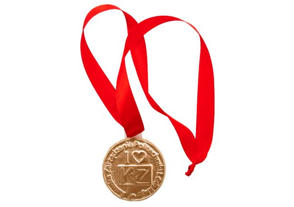 czekoladowy medal z logo - medale z logo na eventy, dzień dziecka