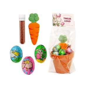 słodycze wielkanocne z logo