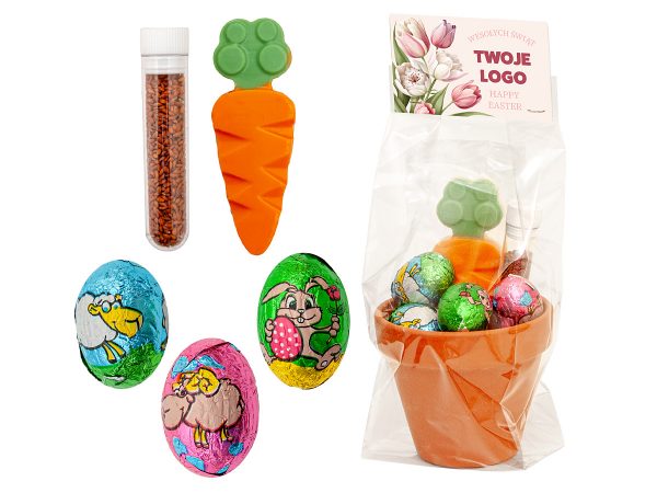 słodycze wielkanocne z logo