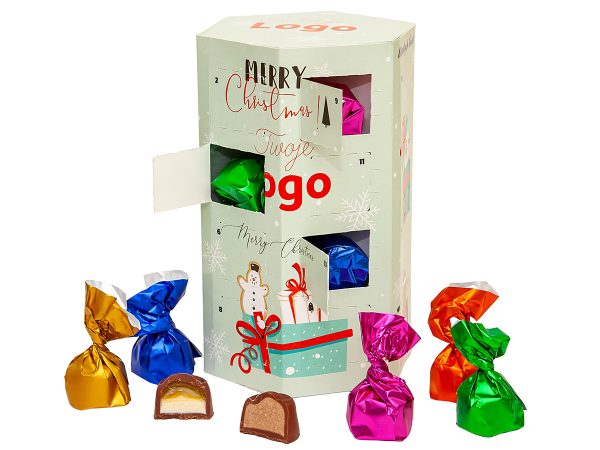 sześciokątny kalendarz adwentowy